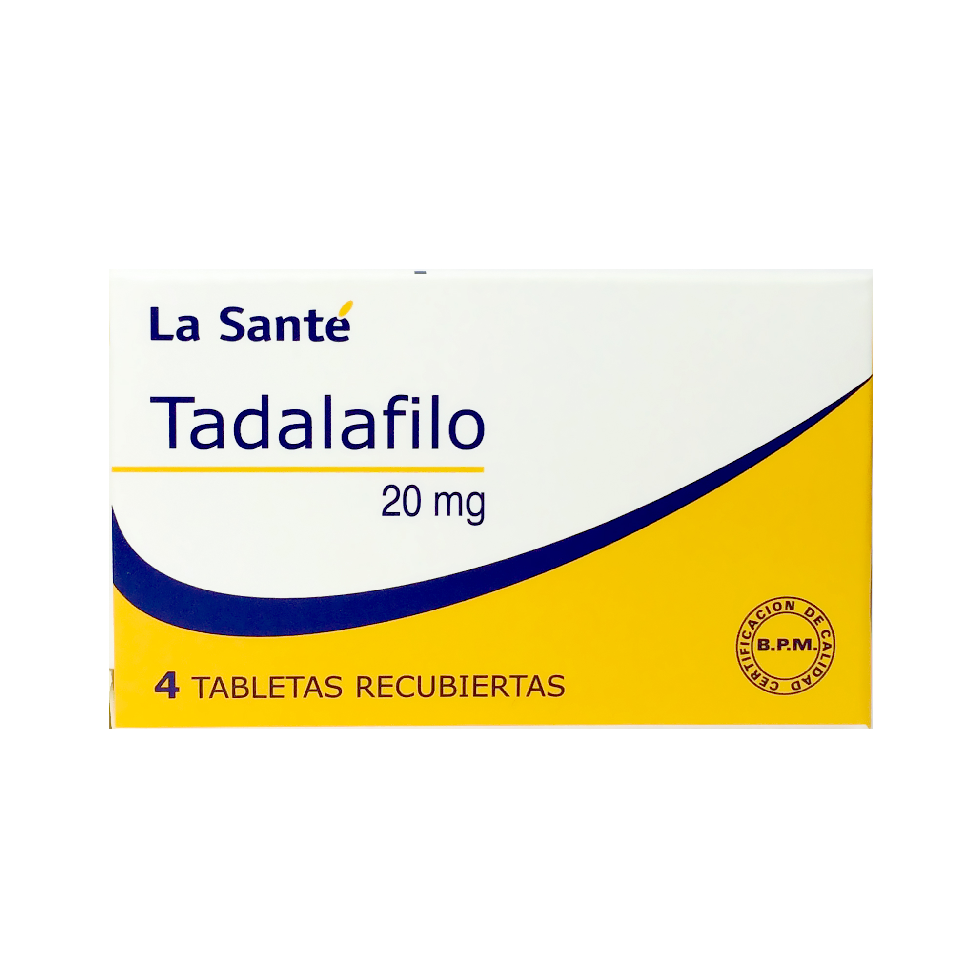 TADALAFILO 20 MG TAB REC X 4 COL